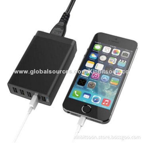 50W 5-port Family-sized Desktop USB Charger with PowerIQTM Technology,for iPhone 6,5S,5C,5, iPad AirNew